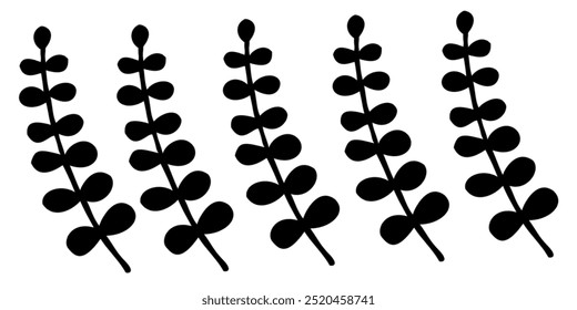 Vector illustration of leaves set isolated on white background. 