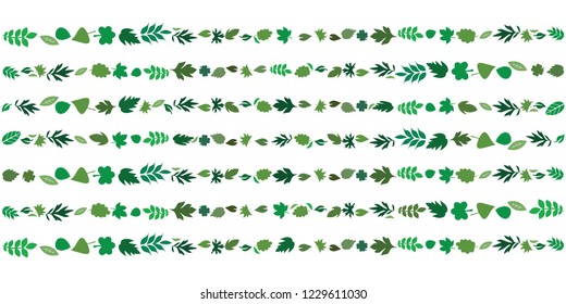 vector illustration of leaves in straight lines and rows for bright foliage geometrical backgrounds 