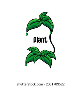ilustración vectorial de hojas, verduras, árbol