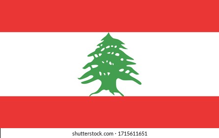 vector illustration of Lebanon flag