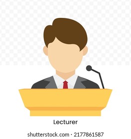 Vector illustration of Lecturer  Avatar in color on a transparent background (PNG). EPS Vector