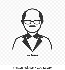 Icono vectorial de lecturer en color oscuro y fondo transparente (png).