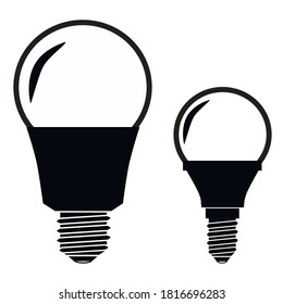 Vector illustration of LED lighting bulbs on a white background.