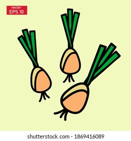 vector illustration of leek in flat style. vegetable theme.