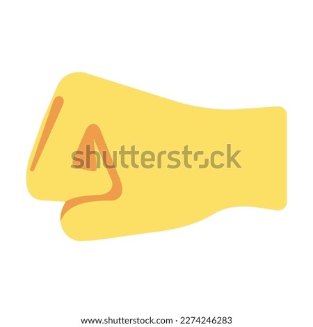 Vector illustration of the left facing fist cartoon