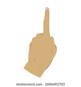 A vector illustration of a left hand pointing upward with the index finger symbolizes direction, attention, and emphasis in various graphic designs and digital media.