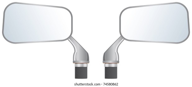 Vector illustration of left and right car wing mirrors
