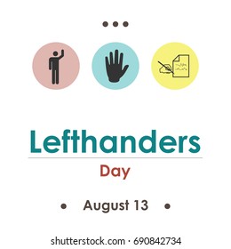 vector illustration for lefthenders  day in August