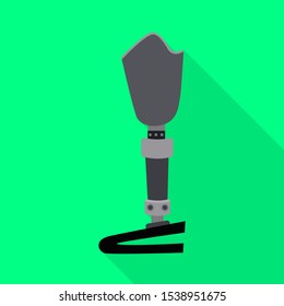 Vector illustration of leg and prosthesis symbol. Web element of leg and limb Stock symbol for web.