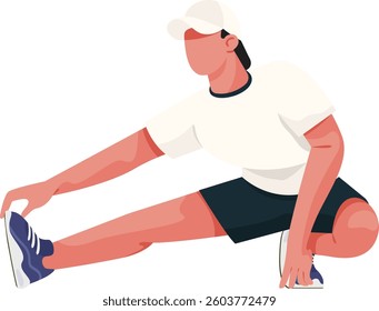 Vector illustration of a leg stretching exercise for flexibility