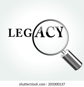 Vector illustration of legacy concept with magnifying