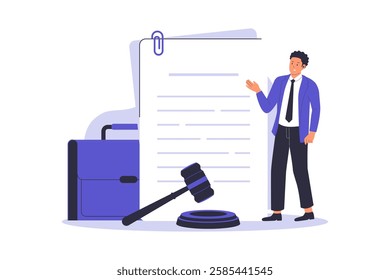 Vector illustration of legal document paper. Illustration for website, landing page, mobile app, poster and banner. Trendy flat vector illustration