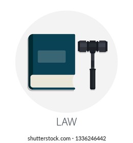 Vector illustration of legal justice and justice law with "law" legal judgment concept