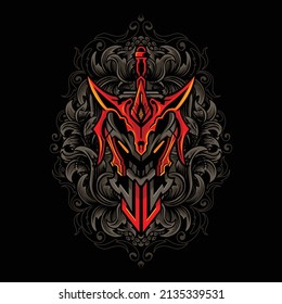 Vector illustration of legendary sword