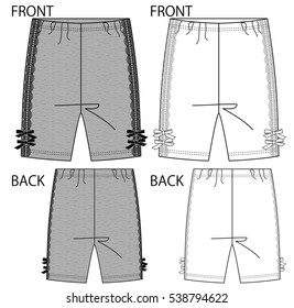 Vector illustration of Leggings pants. Front and back views