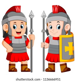 vector illustration of Legionary soldier of the Roman Empire