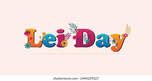 Vektorillustration Lei Day, Happy Hawaiian Lei Day Editable Post Banner Vorlage