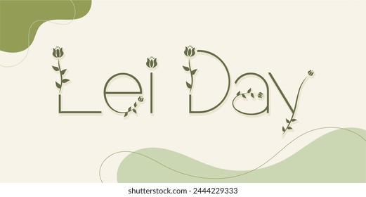 Vektorillustration Lei Day, Happy Hawaiian Lei Day Editable Post Banner Vorlage