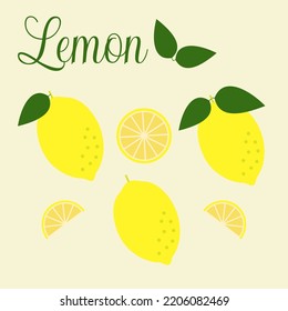 Vector illustration. Lemon collection in a flat style