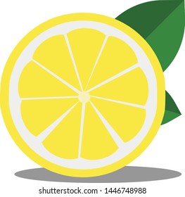 Vector illustration of lemon cut half 