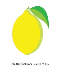 Ilustración vectorial de fruta de limón aislada sobre un fondo blanco.