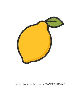 Vector illustration of an lemon fruit on a white background