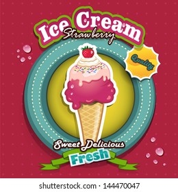 Vector illustration of lemon ice cream -transparency-blending effects and gradient mesh- EPS10