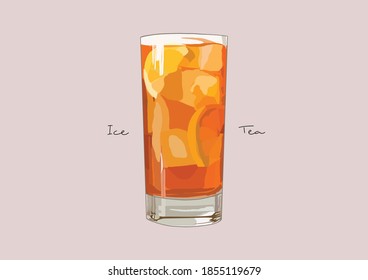 Vector Illustration of Lemon Iced Tea