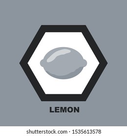 Vector illustration. Lemon icon in gray tones.