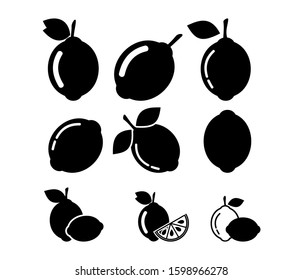 
vector illustration. Lemon icon set. Simple lemon icon isolated against a white background. Collection of high quality black style vector icons. Out line. eps10