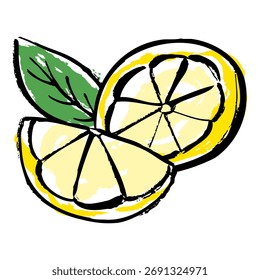 Ilustración vectorial de una Imagen de limón con pincelada.