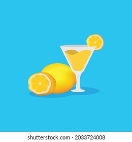 vector illustration of lemon and lemon juice, suitable for wallpaper, background, web, etc