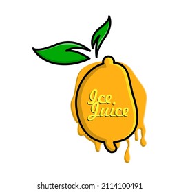 Vector illustration of lemon juice suitable for your business logo. Fruit illustration vector