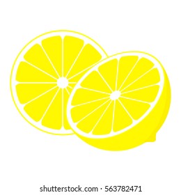 Vector illustration of a lemon on white background. 