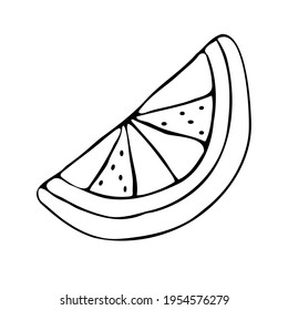 Vector illustration of a lemon slice on a white background. 