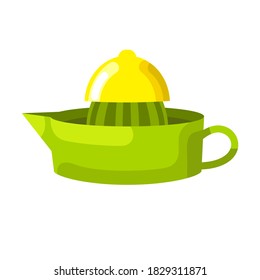 Vector illustration of lemon squeezer. Kitchen utensil icon in flat style