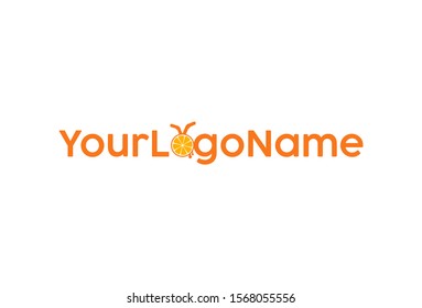 Vector illustration of lemon and straw logo design. Isolated on white background.