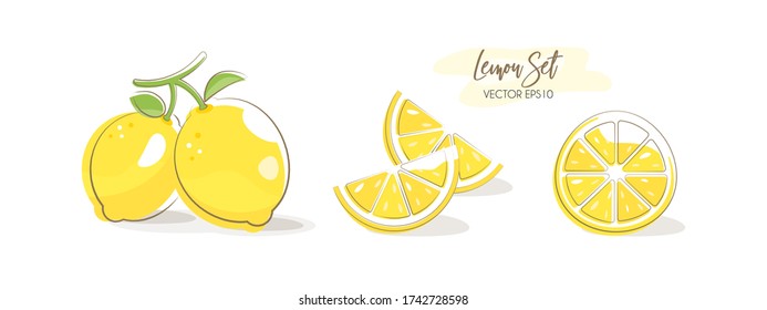 Vector illustration of lemon for summer