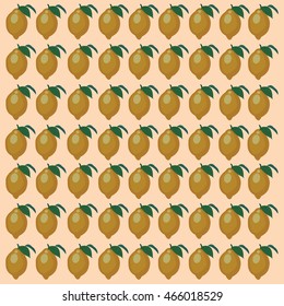 Vector illustration of a lot of lemon. Tablecloth with image lemons.