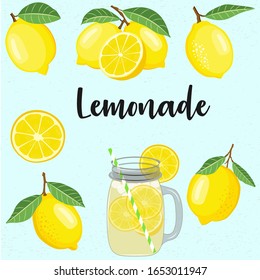 Vector Illustration Lemons Drinklemon Objects Label Stock Vector ...