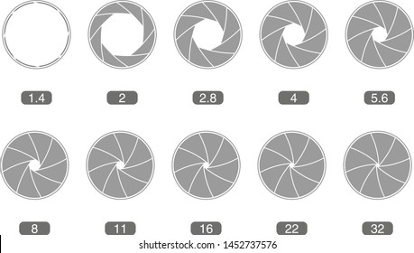 Ilustración vectorial de una apertura de lente
