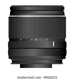 Vector illustration of the lens for photographic camera