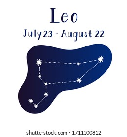 Vector illustration of Leo zodiac constellation isolated on a white background. 