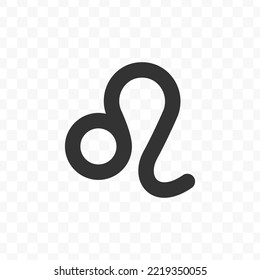 Vector illustration of Leo zodiac icon in dark color and transparent background(png).