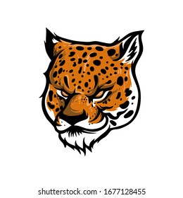 Vektorillustration-Illustration von Leopard oder Jaguar-Kopf für Logo
