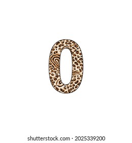 Ilustración vectorial con número de leopardo 0
