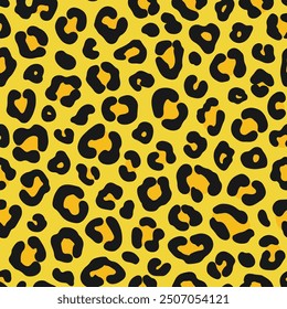 A vector illustration of a leopard pattern in neon yellow and black.