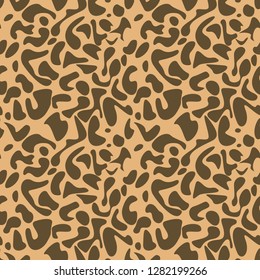 Vector illustration. Leopard print seamless pattern. Wild nature.