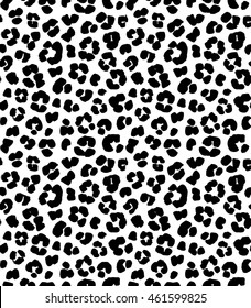 Vector illustration Leopard print seamless background pattern. Black and white