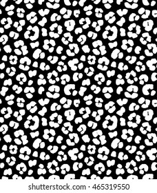 Vector illustration Leopard print seamless background pattern. Black and white